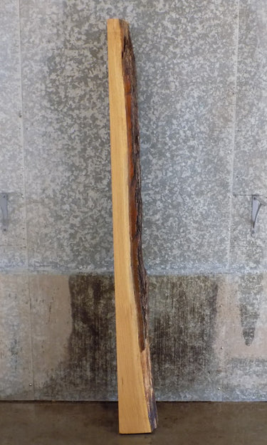 Rustic Thick Cut White Oak Partial Live Edge Mantel Wood Slab 39434